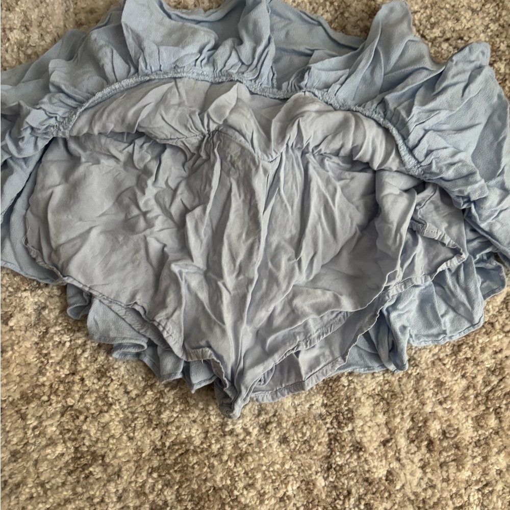 Light Blue Ruffled Mini Skirt - Picture 7 of 7